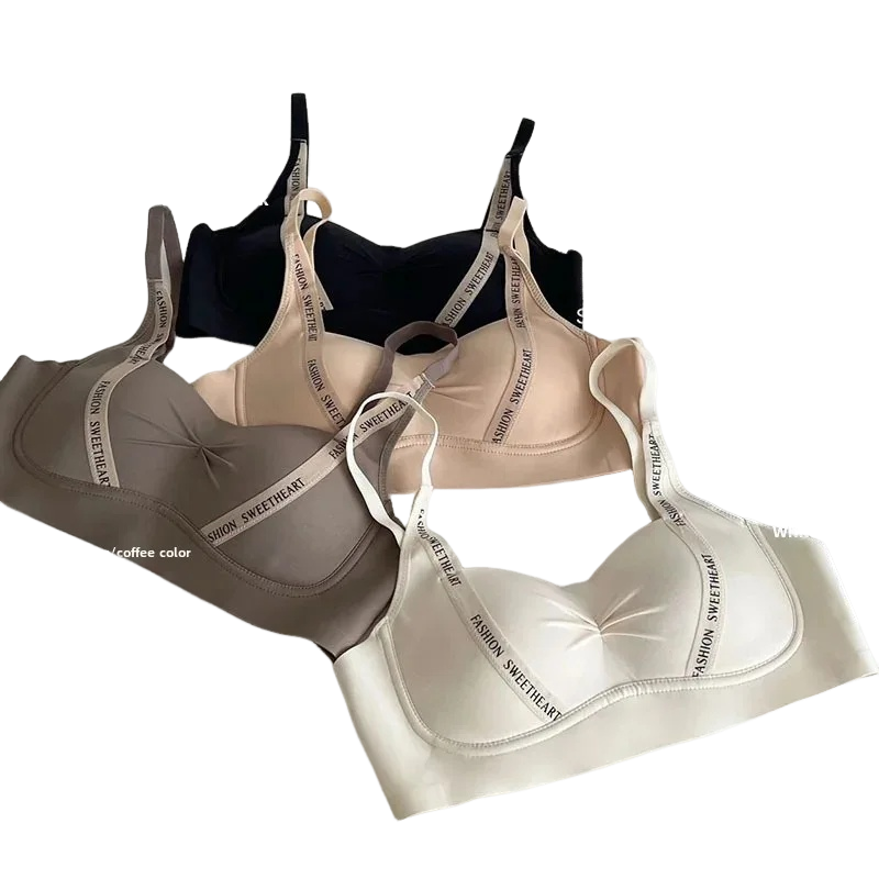 Wirefree Bra Comfort - Miękki biustonosz z wzorem liter, damski,