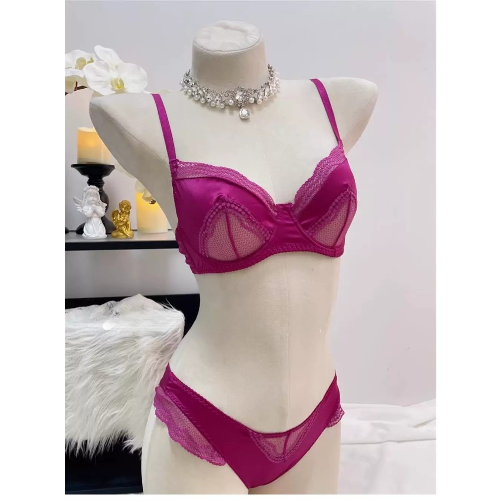 Minimizer Bra Women - Damski biustonosz z koronki i satyny,